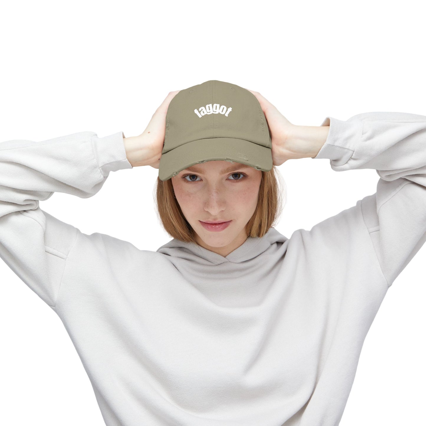 Faggot hat Cool Unisex Distressed Cap with Taggot Text, Trendy Baseball Hat, Vintage Style, Perfect for Casual Outings, Gifts, Summer Wear