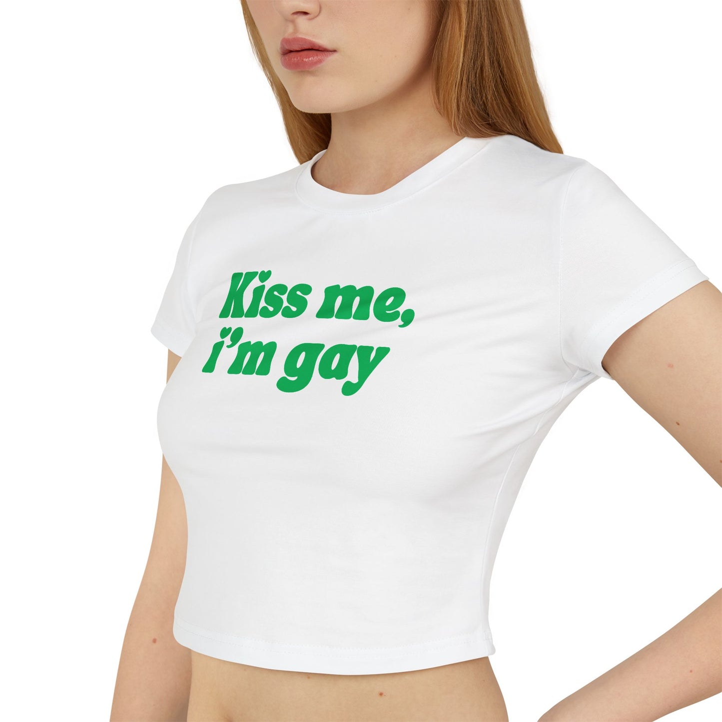 Kiss me Im Gay tee funny st patricks LGBT queer crop top Baby Tee