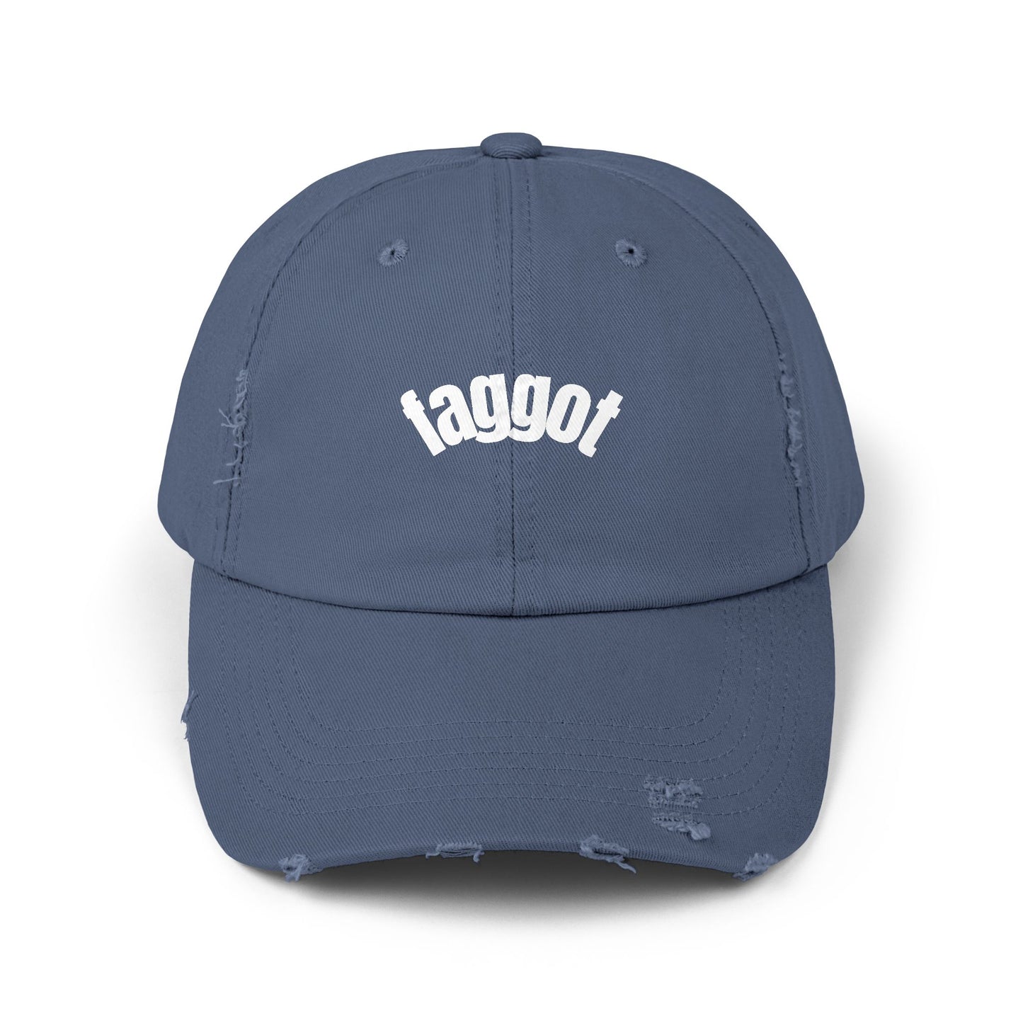 Faggot hat Cool Unisex Distressed Cap with Taggot Text, Trendy Baseball Hat, Vintage Style, Perfect for Casual Outings, Gifts, Summer Wear