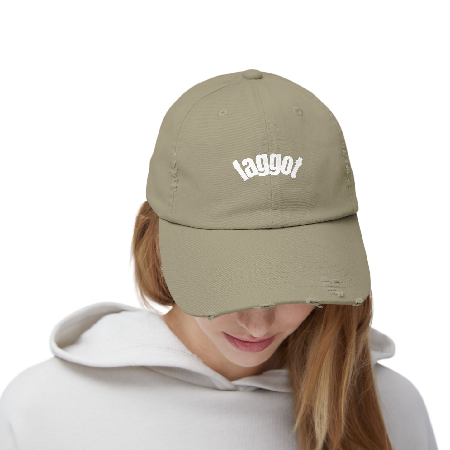 Faggot hat Cool Unisex Distressed Cap with Taggot Text, Trendy Baseball Hat, Vintage Style, Perfect for Casual Outings, Gifts, Summer Wear