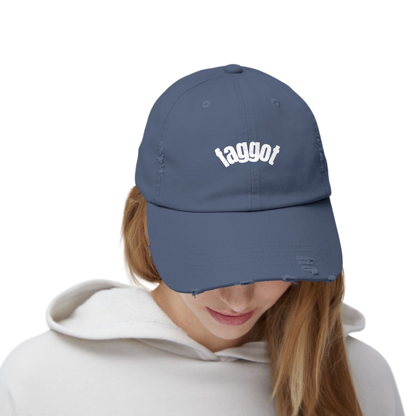 Faggot hat Cool Unisex Distressed Cap with Taggot Text, Trendy Baseball Hat, Vintage Style, Perfect for Casual Outings, Gifts, Summer Wear