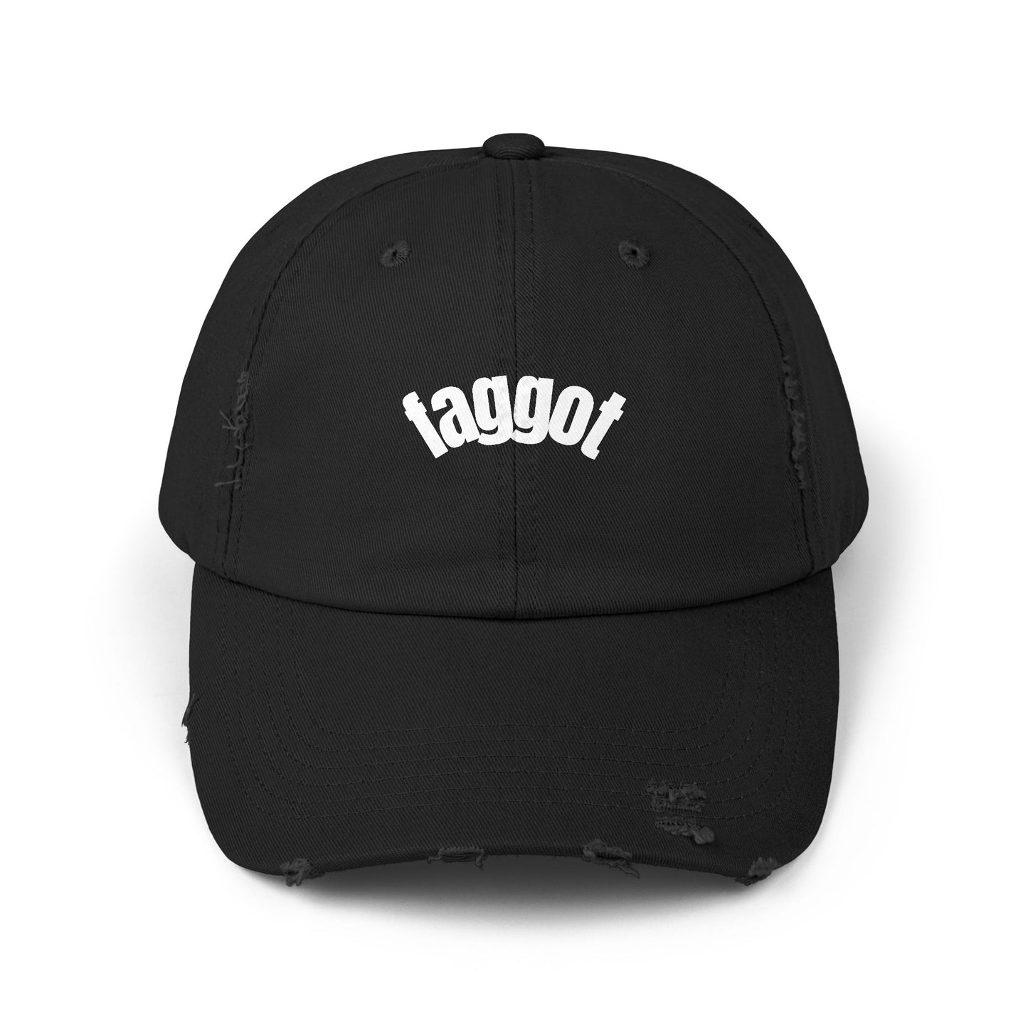 Faggot hat Cool Unisex Distressed Cap with Taggot Text, Trendy Baseball Hat, Vintage Style, Perfect for Casual Outings, Gifts, Summer Wear