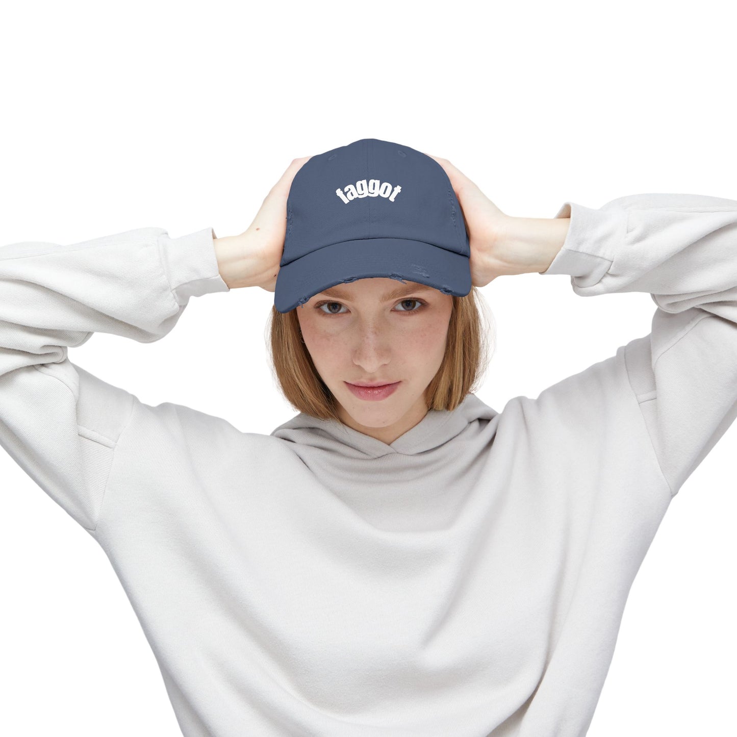 Faggot hat Cool Unisex Distressed Cap with Taggot Text, Trendy Baseball Hat, Vintage Style, Perfect for Casual Outings, Gifts, Summer Wear