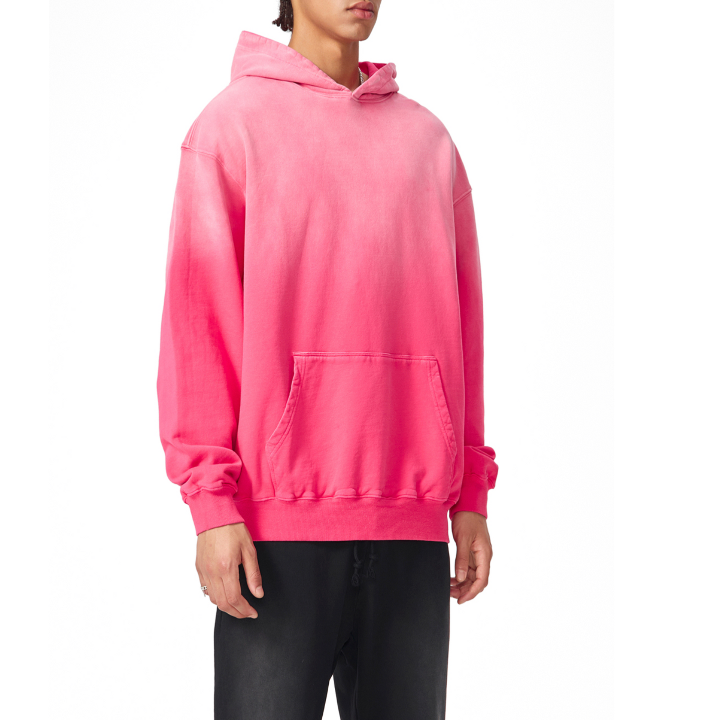 Pink Hoodie Acid Wash