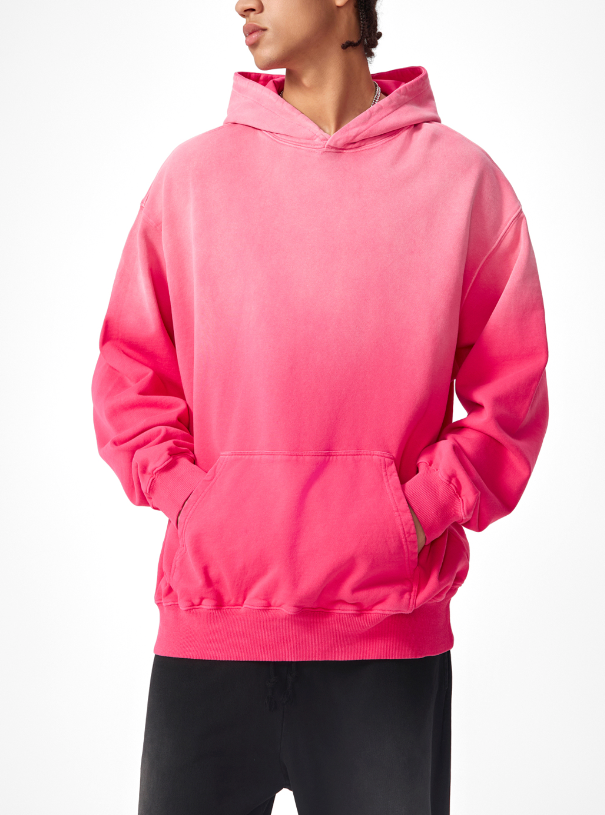 Pink Hoodie Acid Wash