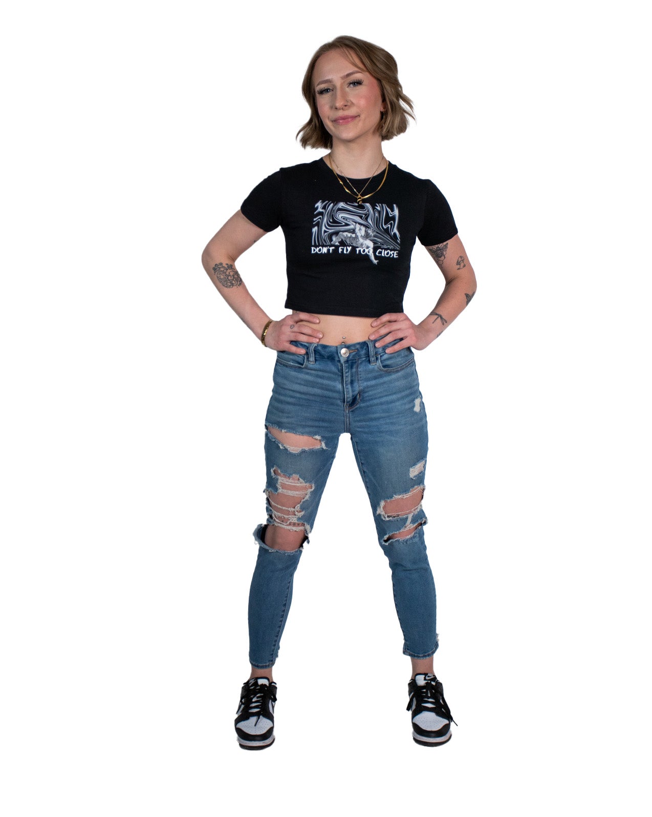 Don’t Fly Too Close ~ Crop Top Fitted Crop Tee For the Femmes