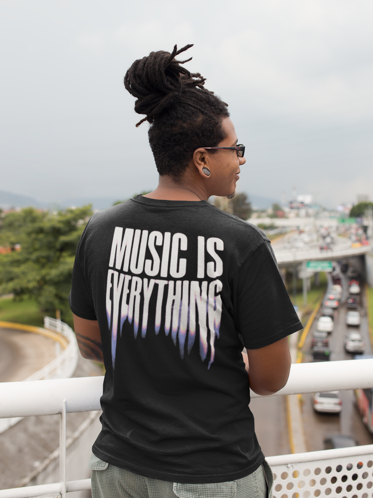 Music is everything ~ Snow Washed Oversized Cotton T-Shirt