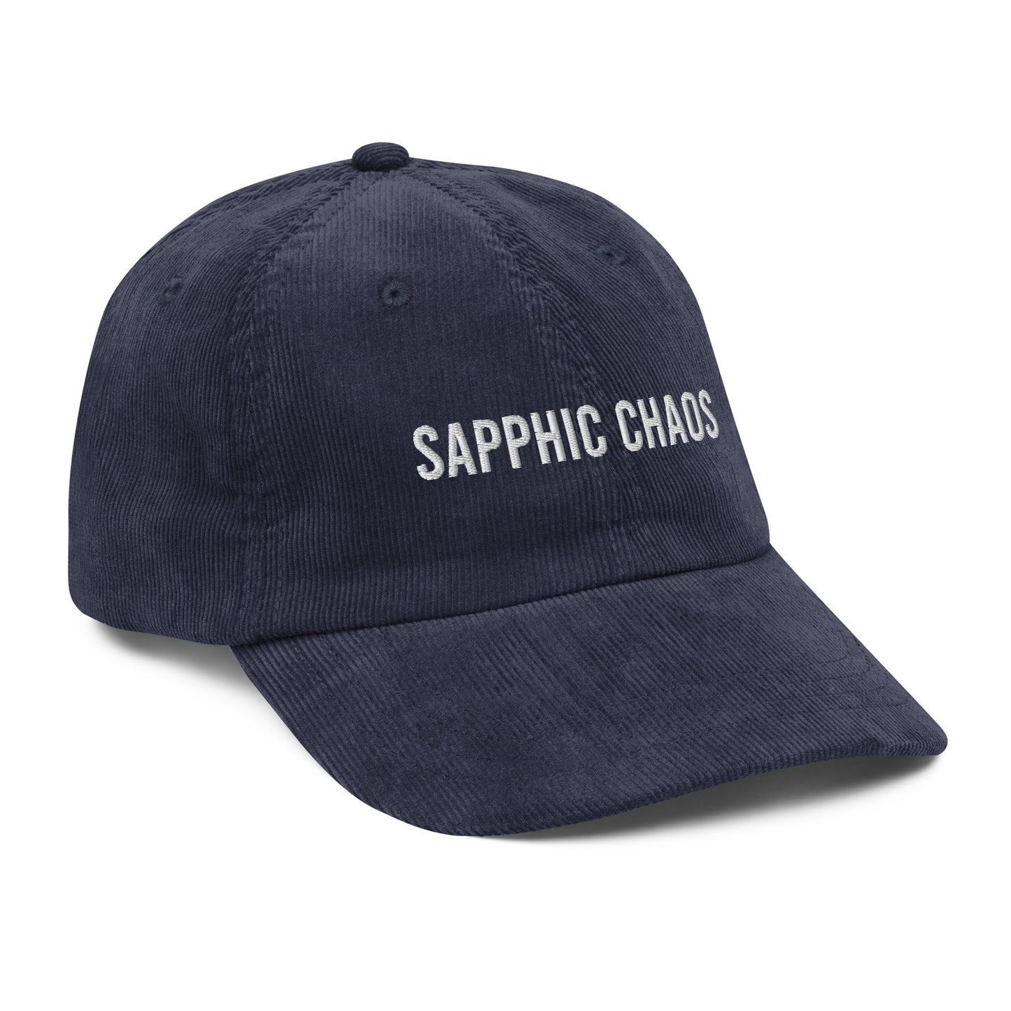 Sapphic Chaos corduroy embroidered vintage hat