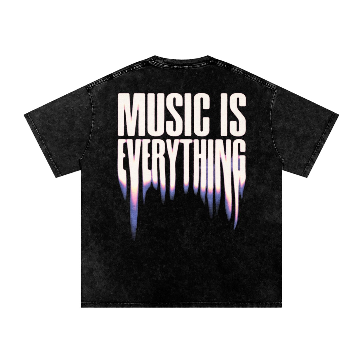 Music is everything ~ Snow Washed Oversized Cotton T-Shirt