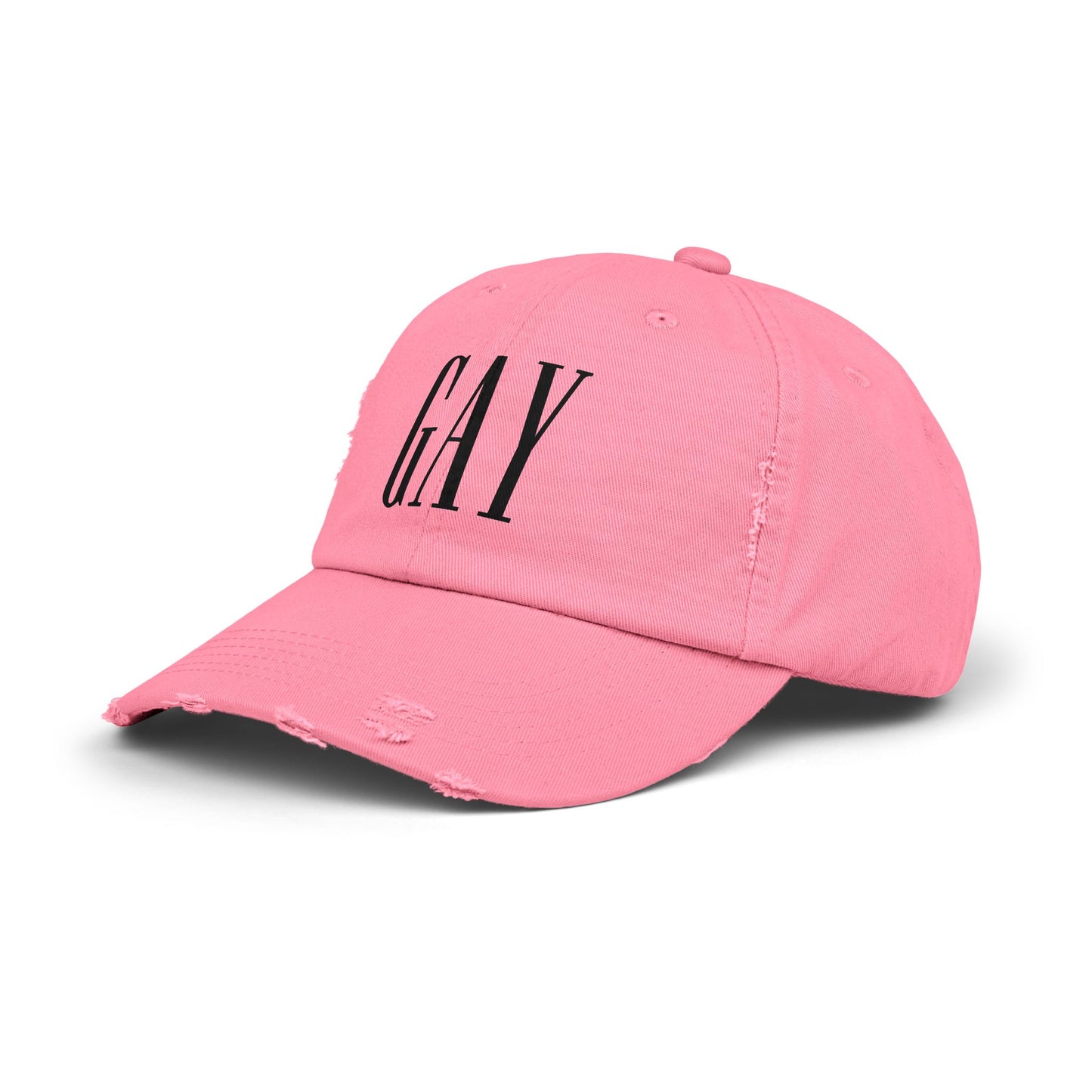 Gap but make it GAY hat funny hat lgbt pride festival concert masc fashion queer Unisex Distressed Cap