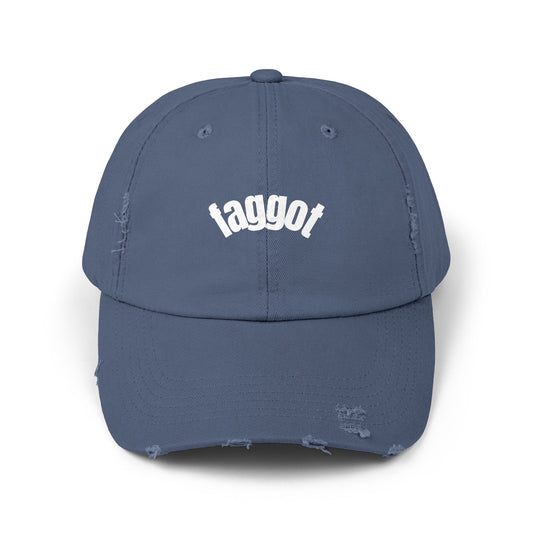 Faggot hat Cool Unisex Distressed Cap with Taggot Text, Trendy Baseball Hat, Vintage Style, Perfect for Casual Outings, Gifts, Summer Wear