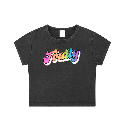 Fruity Crop Top - Snow Washed