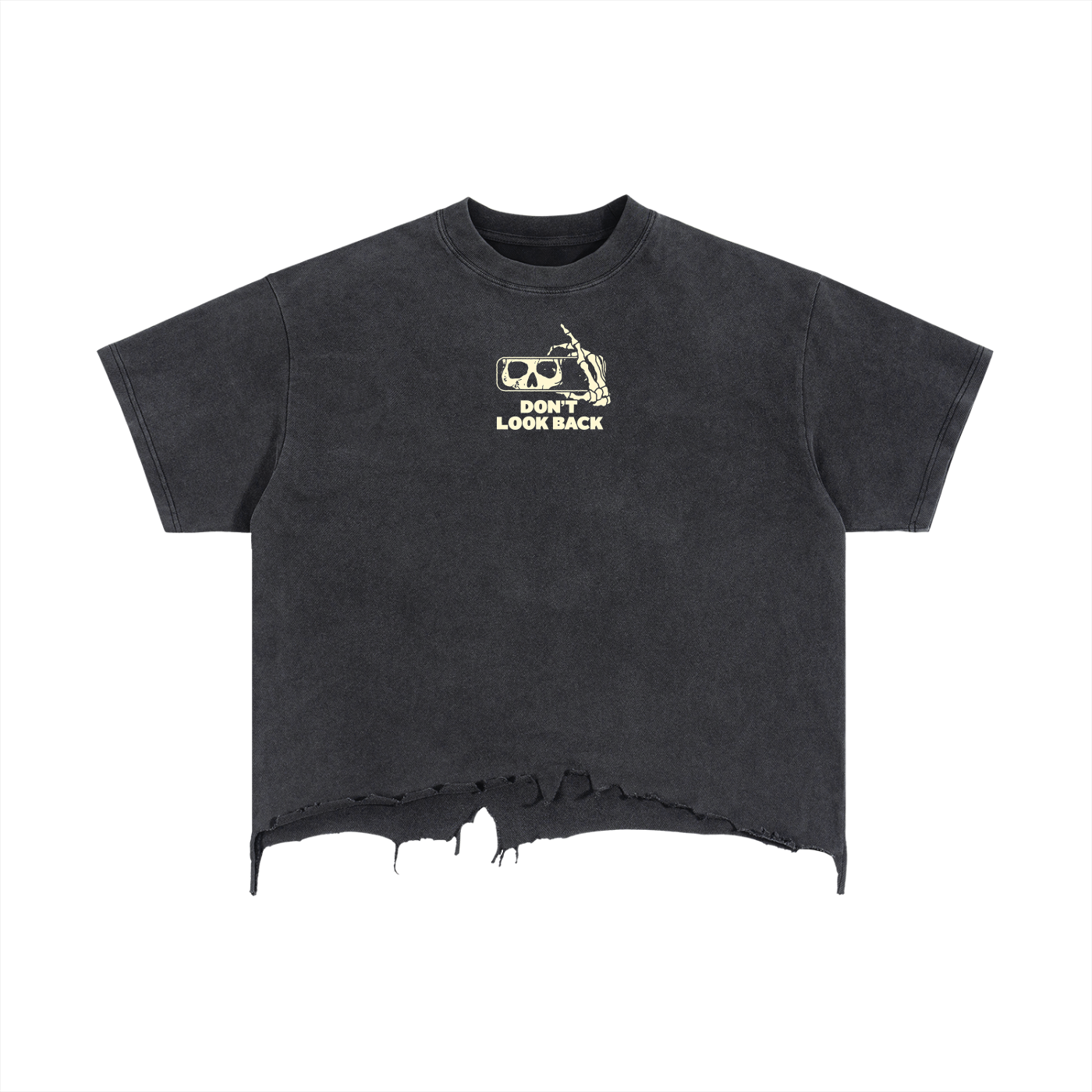 Don’t Look Back - Vintage Wash Boxy Distressed T-Shirt