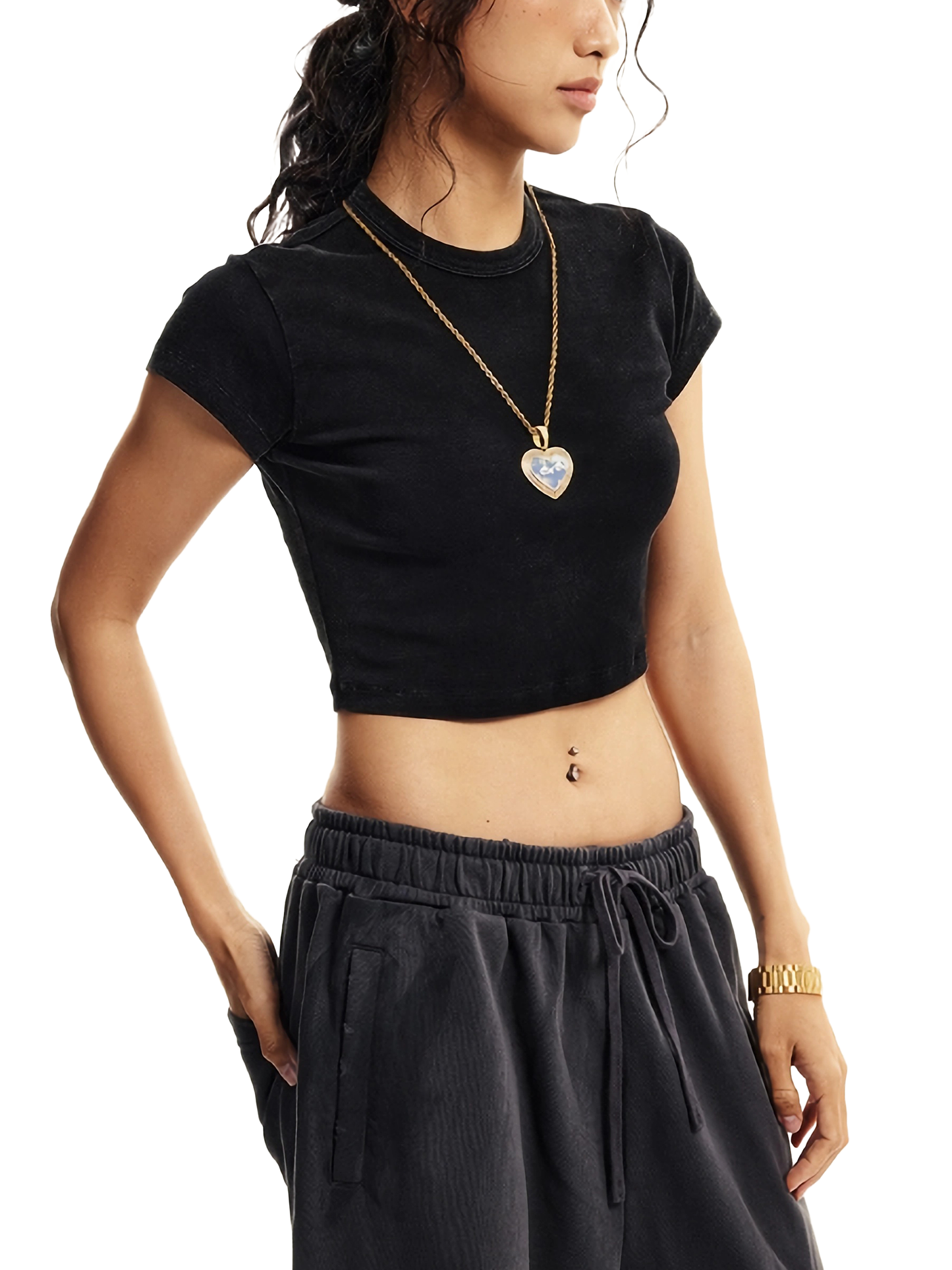 Fruity Crop Top - Snow Washed
