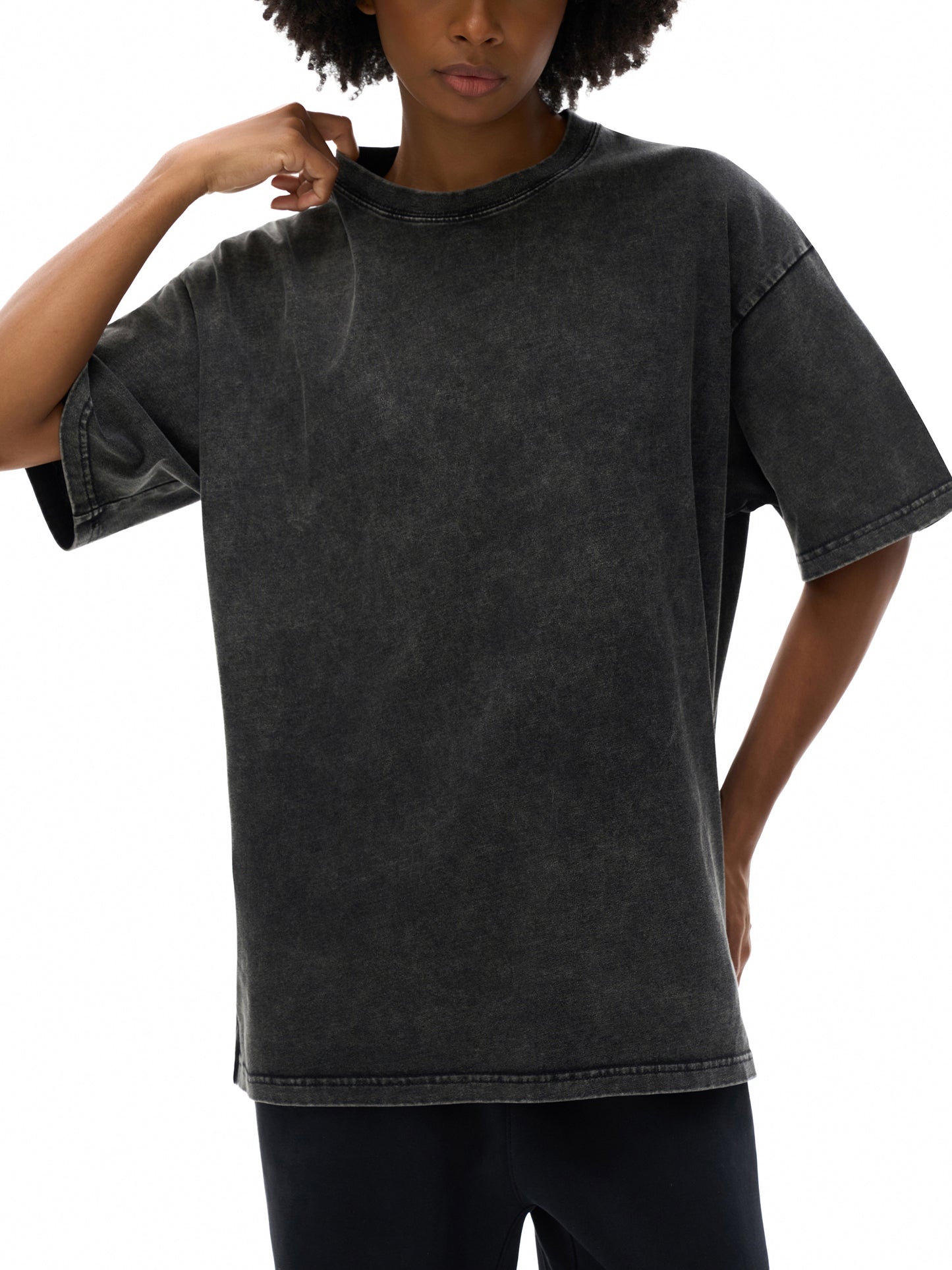 Music is everything ~ Snow Washed Oversized Cotton T-Shirt