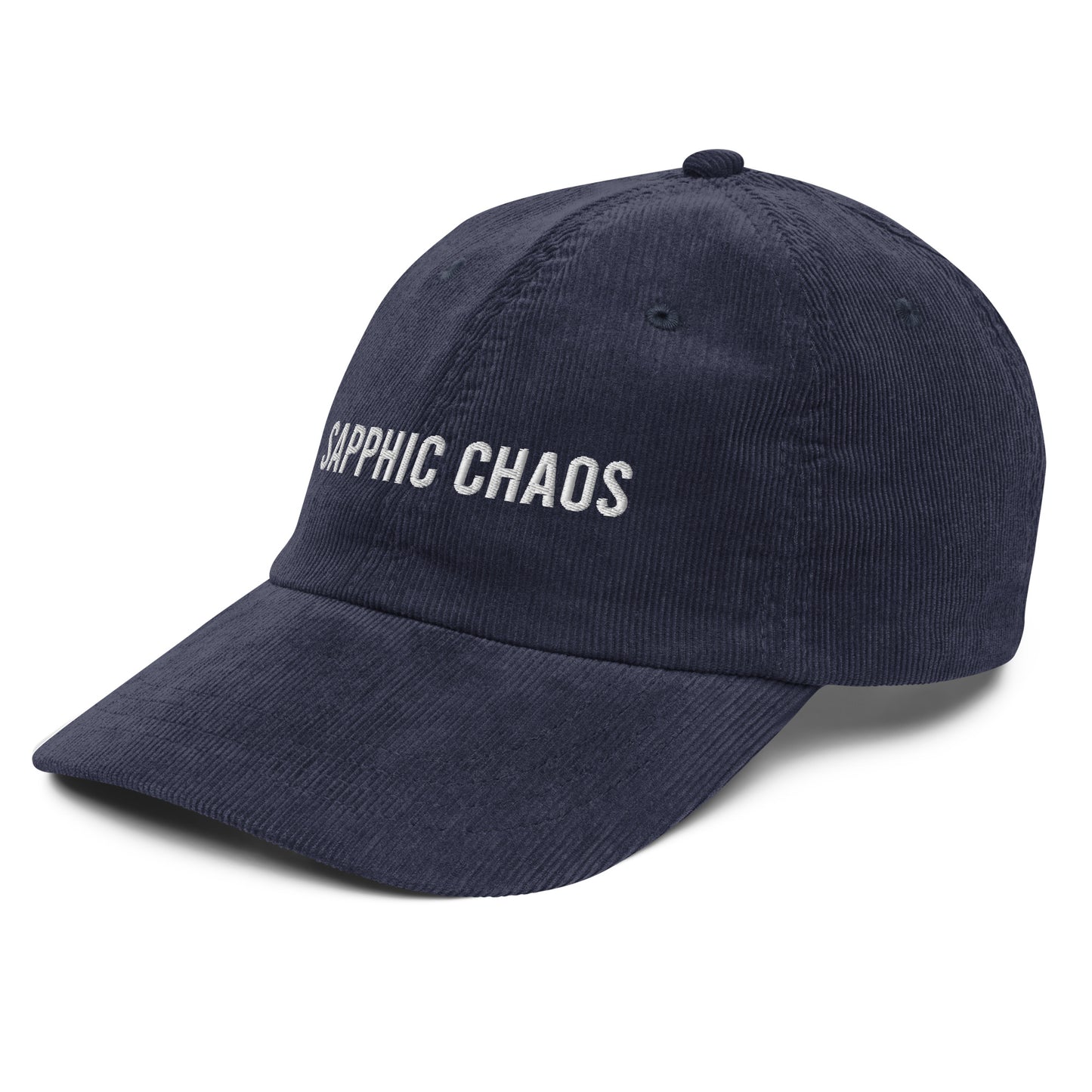 Sapphic Chaos corduroy embroidered vintage hat